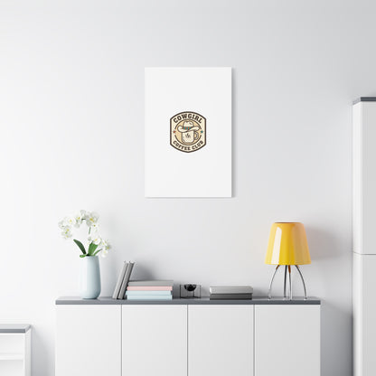 Cowgirl Coffee Club Canvas | Western Badge Typography, Rustic Emblem