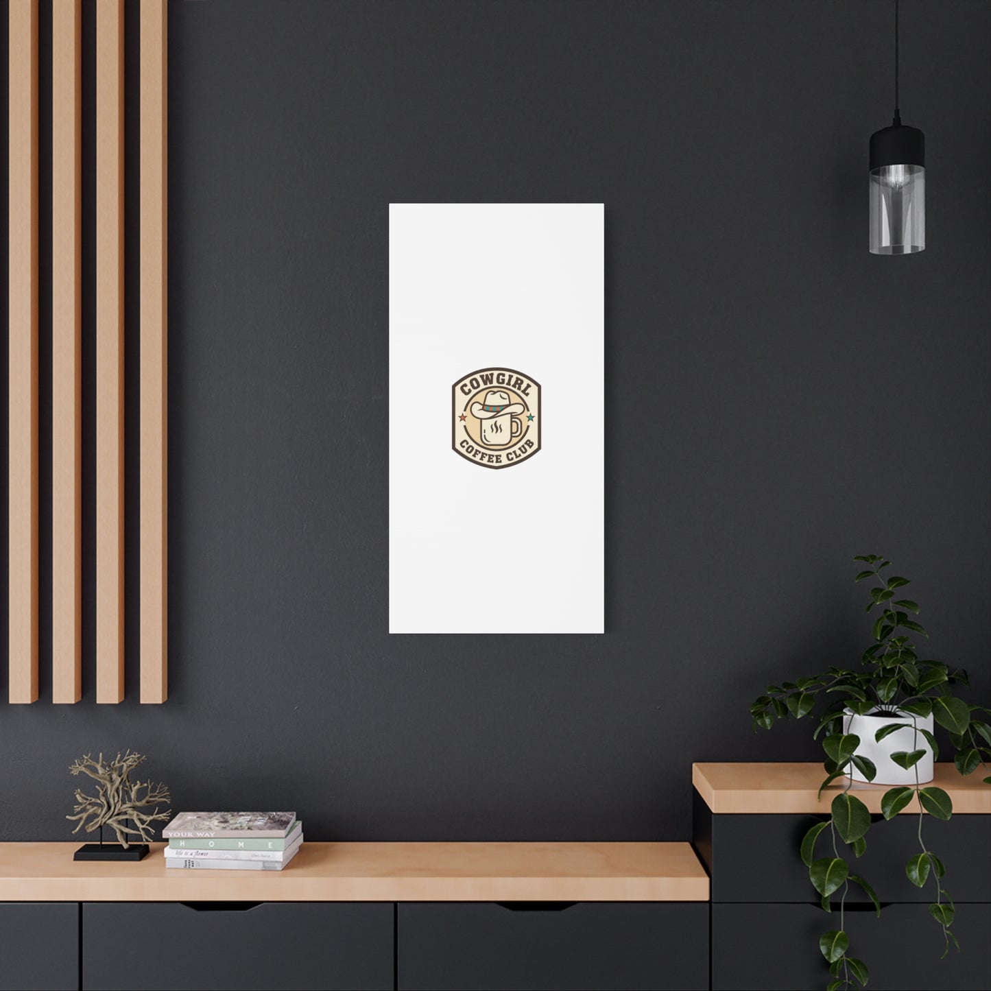 Cowgirl Coffee Club Canvas | Western Badge Typography, Rustic Emblem