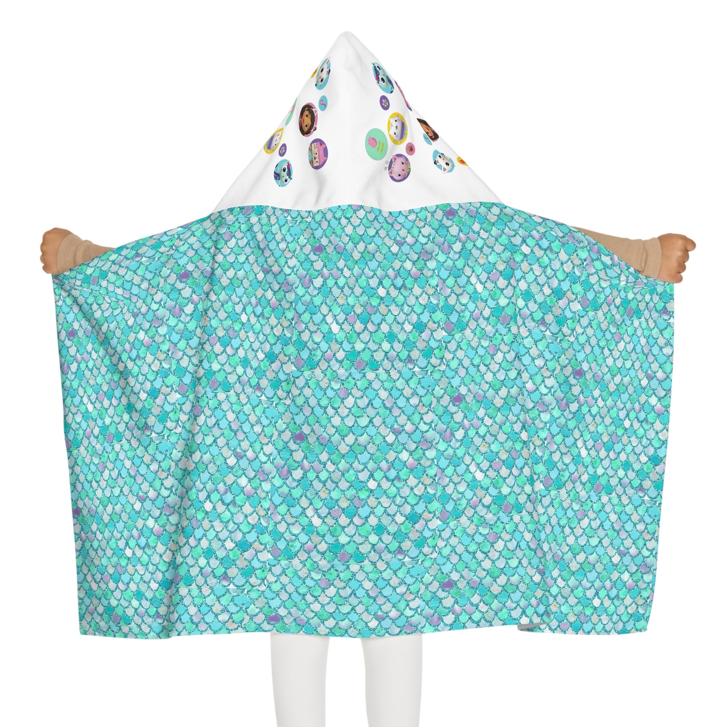Mermaid Youth Hooded Towel with Fun Characters - Perfect for Bathing, Swimming, Beach Days, Gift for Kids, Colorful Kid's Towel, Fun Bathing [...]