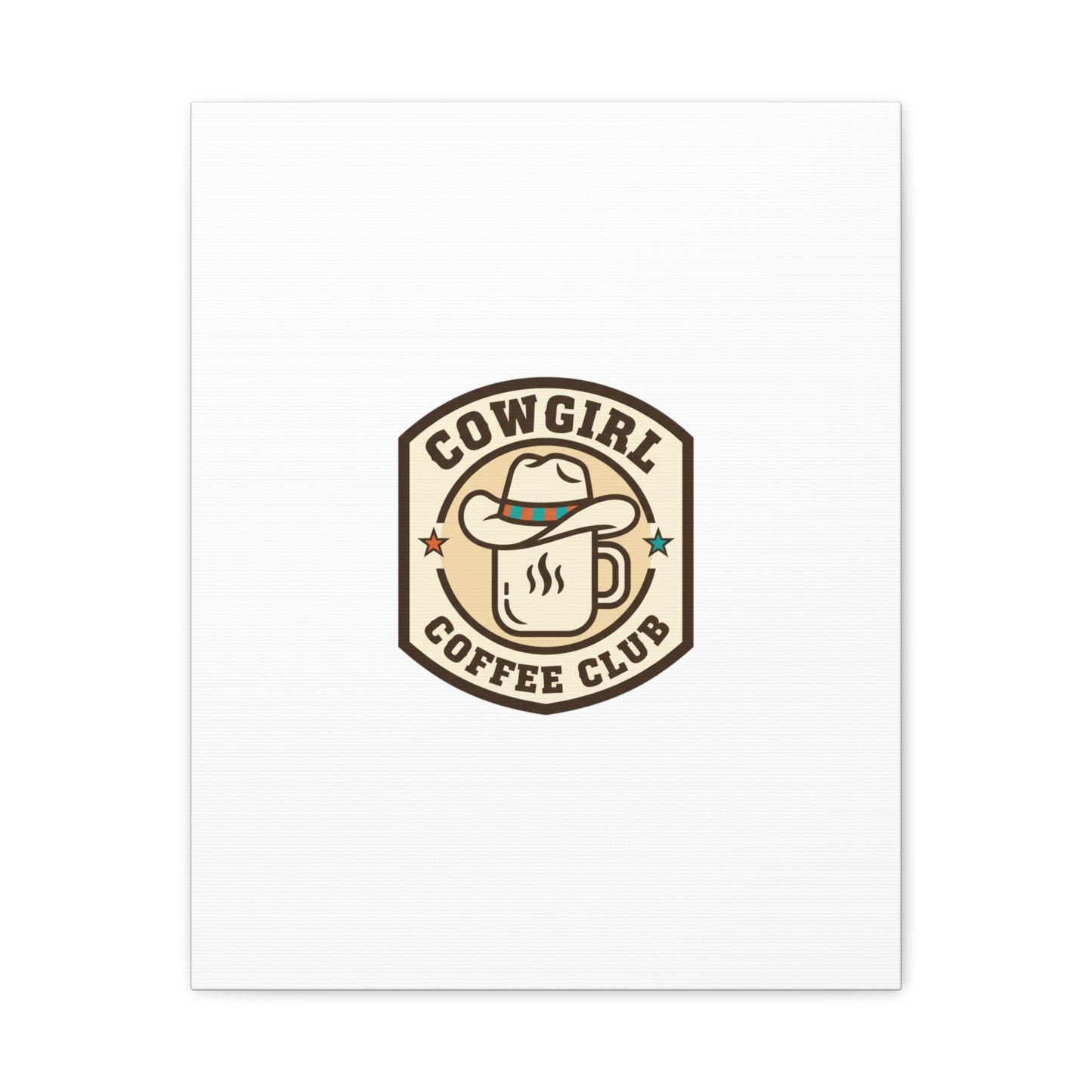 Cowgirl Coffee Club Canvas | Western Badge Typography, Rustic Emblem