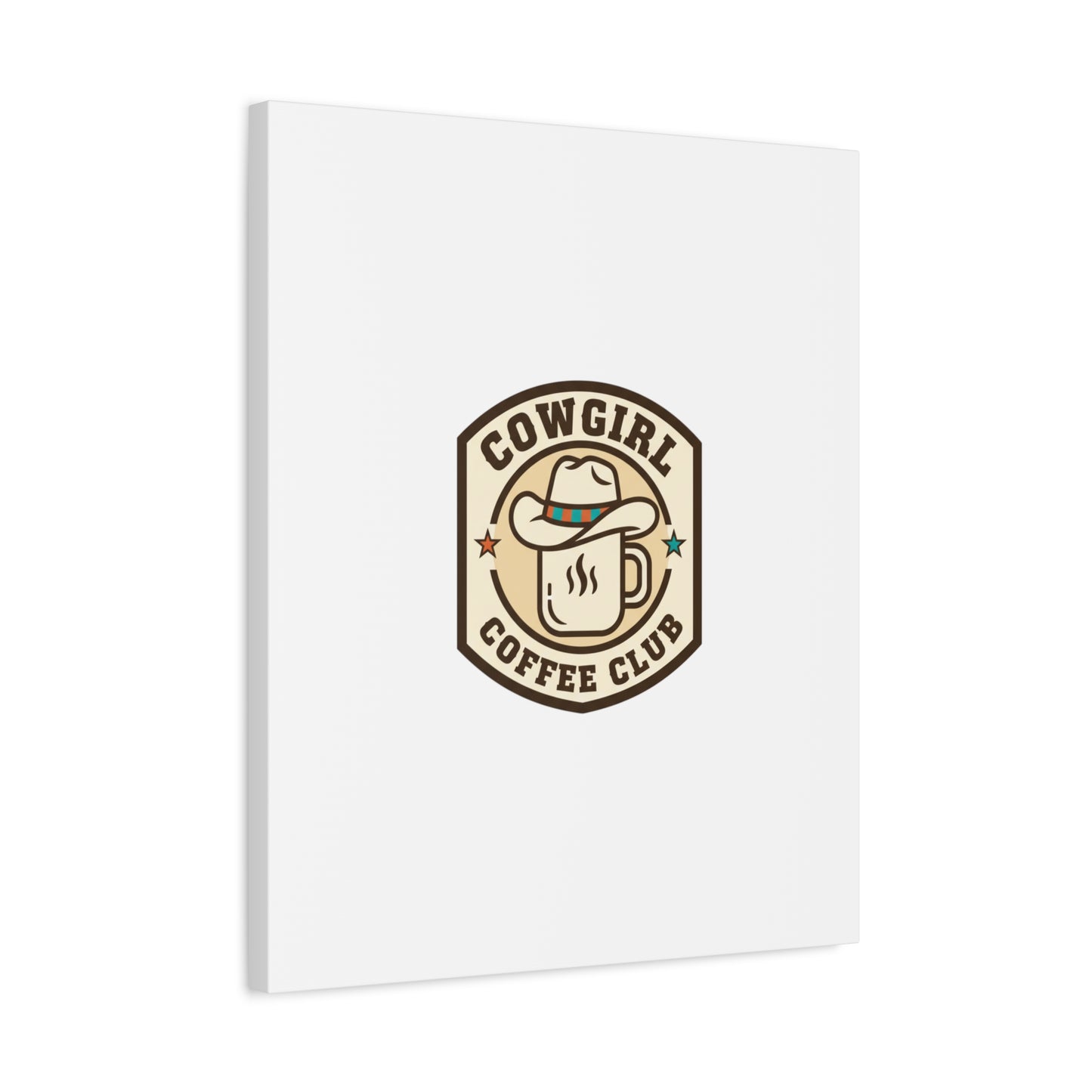 Cowgirl Coffee Club Canvas | Western Badge Typography, Rustic Emblem