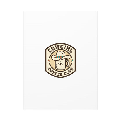 Cowgirl Coffee Club Canvas | Western Badge Typography, Rustic Emblem