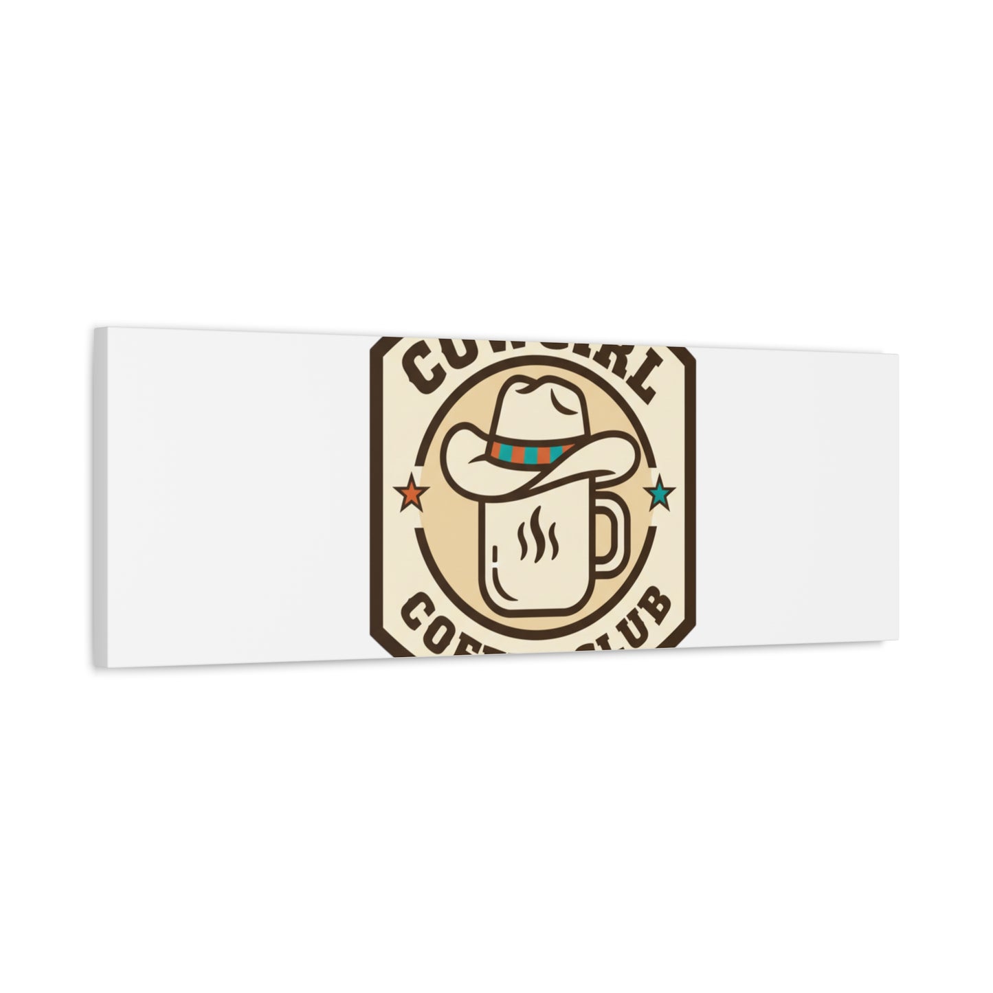 Cowgirl Coffee Club Canvas | Western Badge Typography, Rustic Emblem