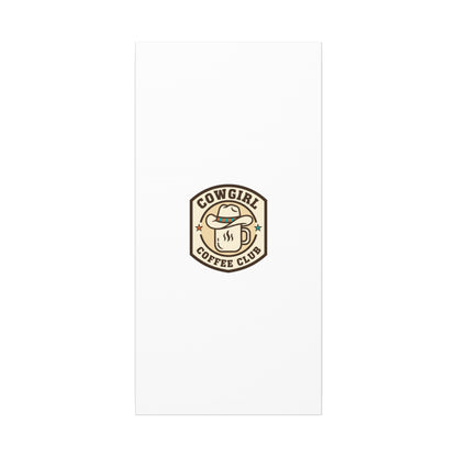 Cowgirl Coffee Club Canvas | Western Badge Typography, Rustic Emblem