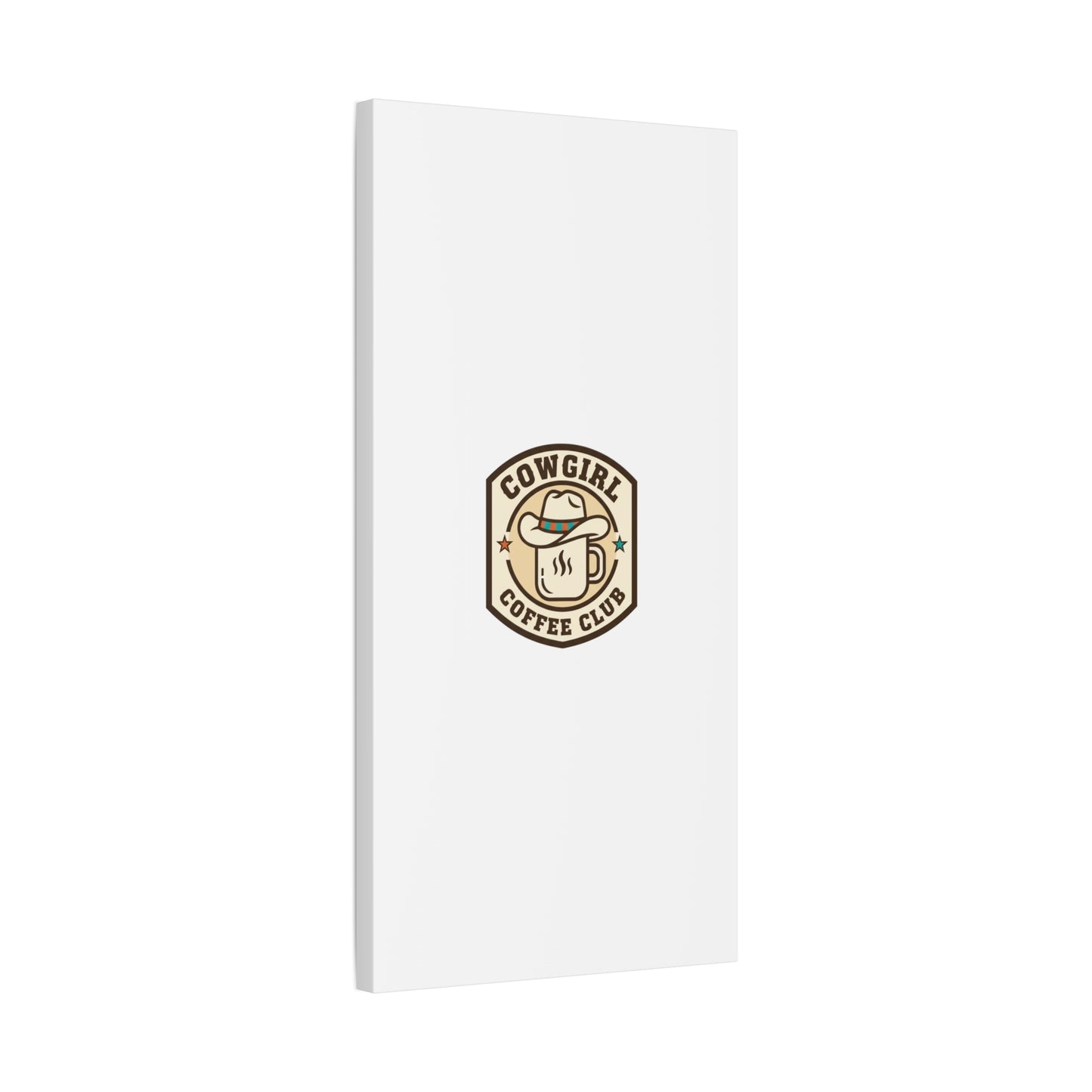 Cowgirl Coffee Club Canvas | Western Badge Typography, Rustic Emblem