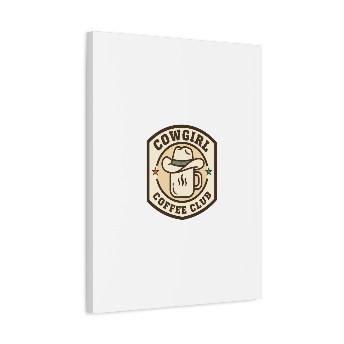 Cowgirl Coffee Club Canvas | Western Badge Typography, Rustic Emblem