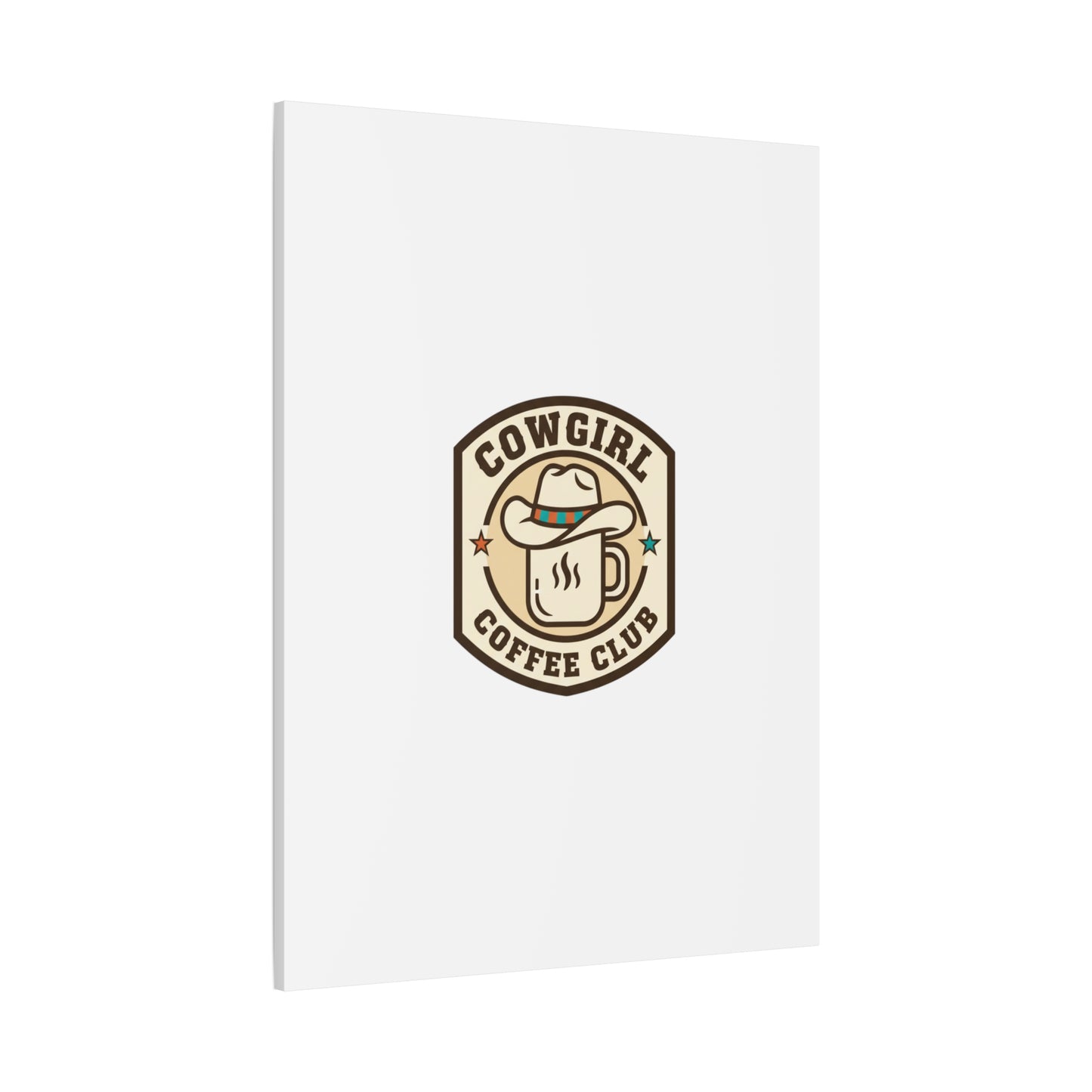 Cowgirl Coffee Club Canvas | Western Badge Typography, Rustic Emblem
