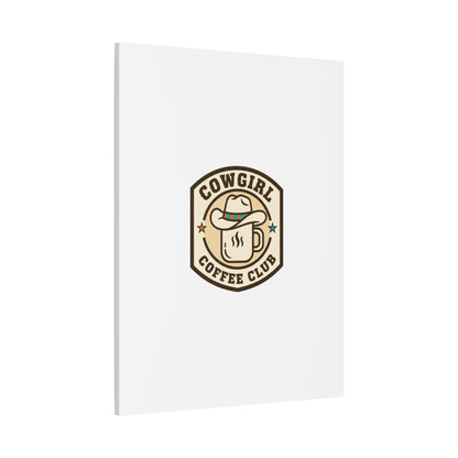 Cowgirl Coffee Club Canvas | Western Badge Typography, Rustic Emblem