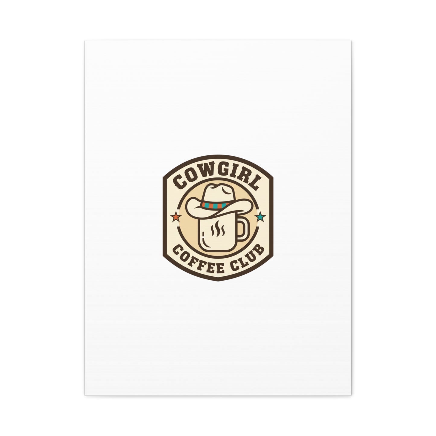 Cowgirl Coffee Club Canvas | Western Badge Typography, Rustic Emblem