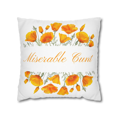 Miserable C Word Pillow Cover Yellow Flowers