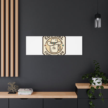 Cowgirl Coffee Club Canvas | Western Badge Typography, Rustic Emblem
