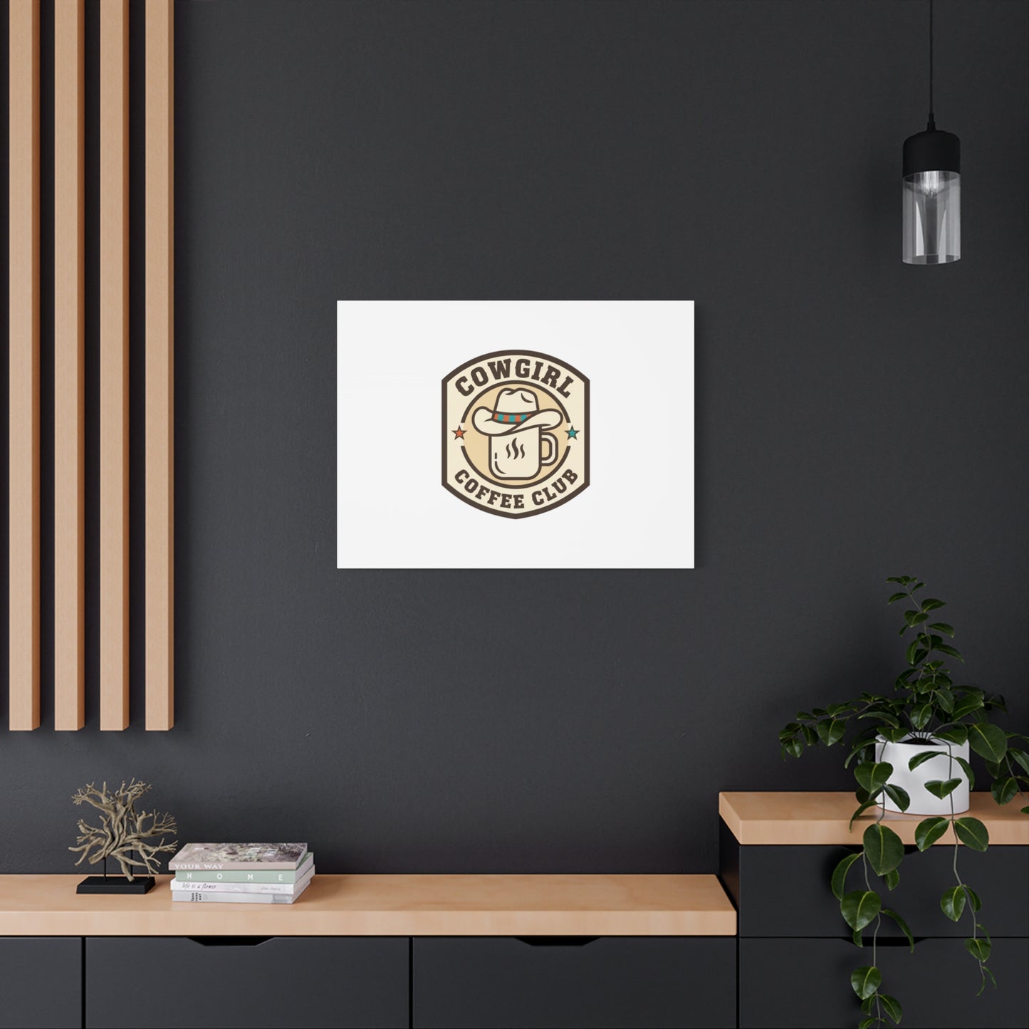 Cowgirl Coffee Club Canvas | Western Badge Typography, Rustic Emblem