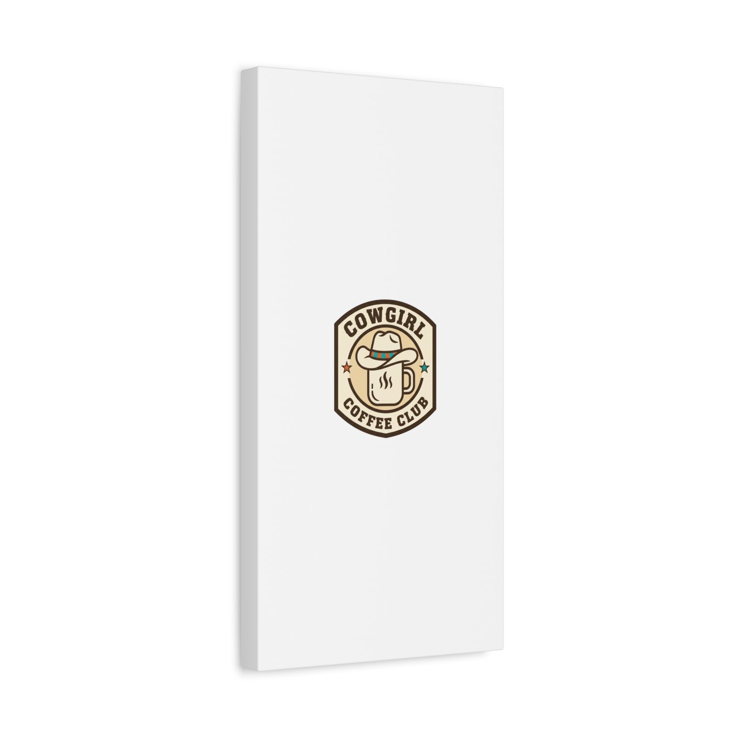 Cowgirl Coffee Club Canvas | Western Badge Typography, Rustic Emblem