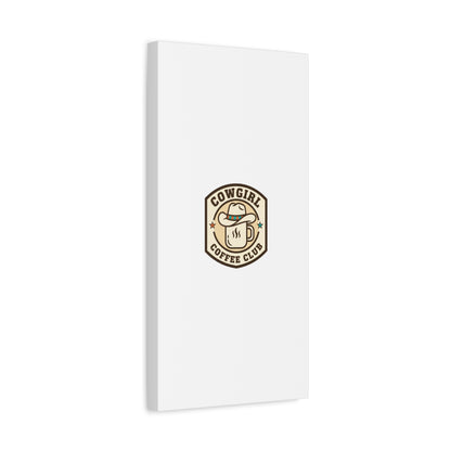 Cowgirl Coffee Club Canvas | Western Badge Typography, Rustic Emblem