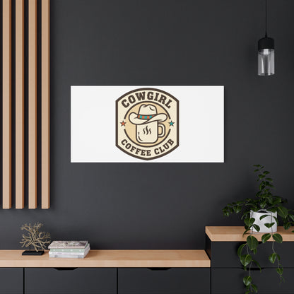 Cowgirl Coffee Club Canvas | Western Badge Typography, Rustic Emblem