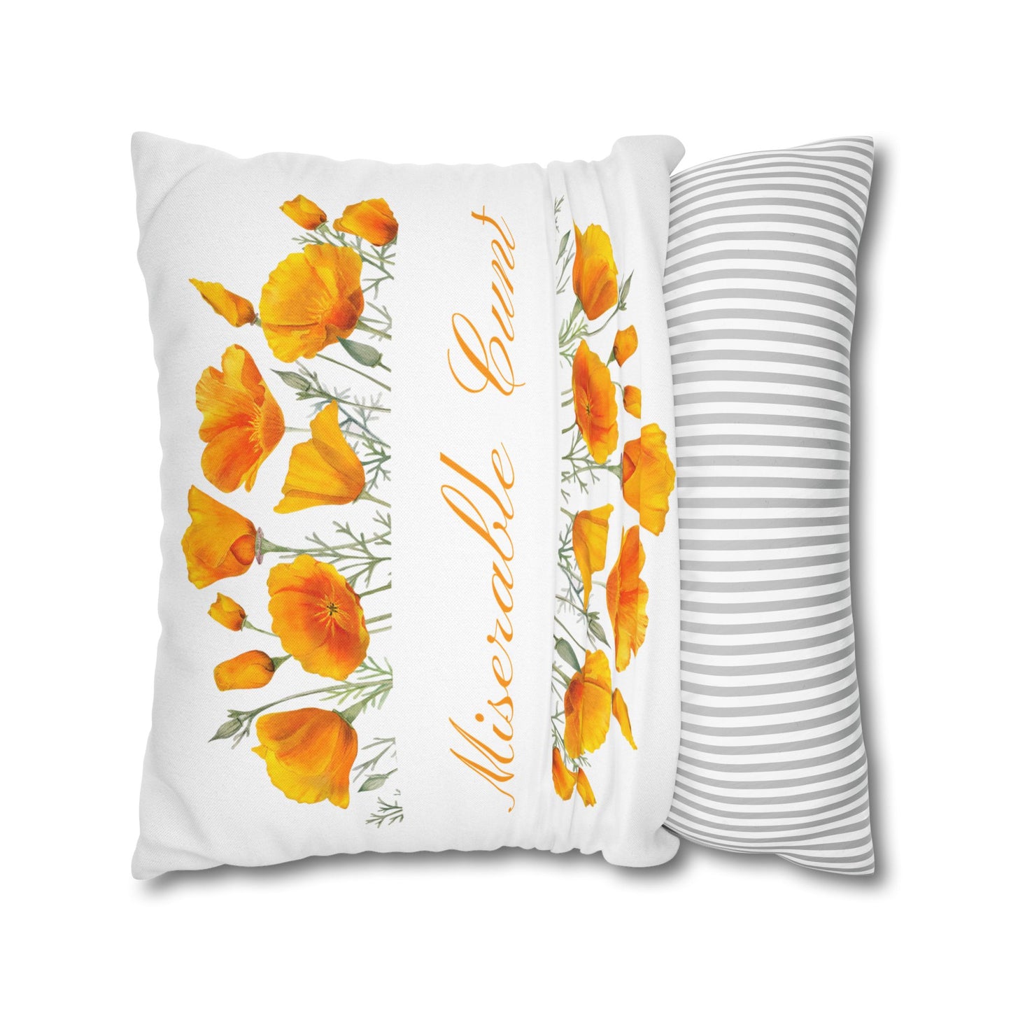 Miserable C Word Pillow Cover Yellow Flowers