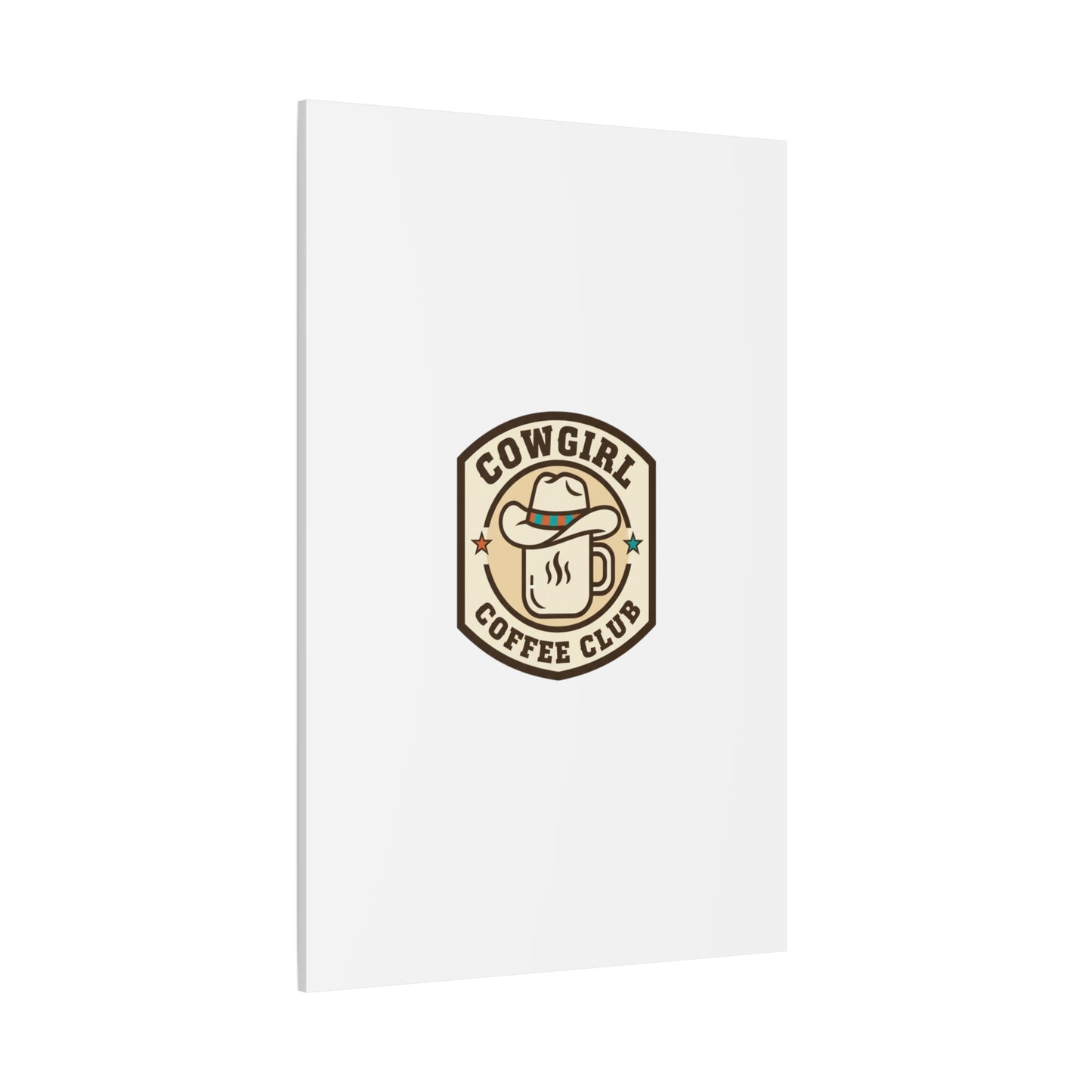 Cowgirl Coffee Club Canvas | Western Badge Typography, Rustic Emblem