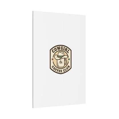 Cowgirl Coffee Club Canvas | Western Badge Typography, Rustic Emblem