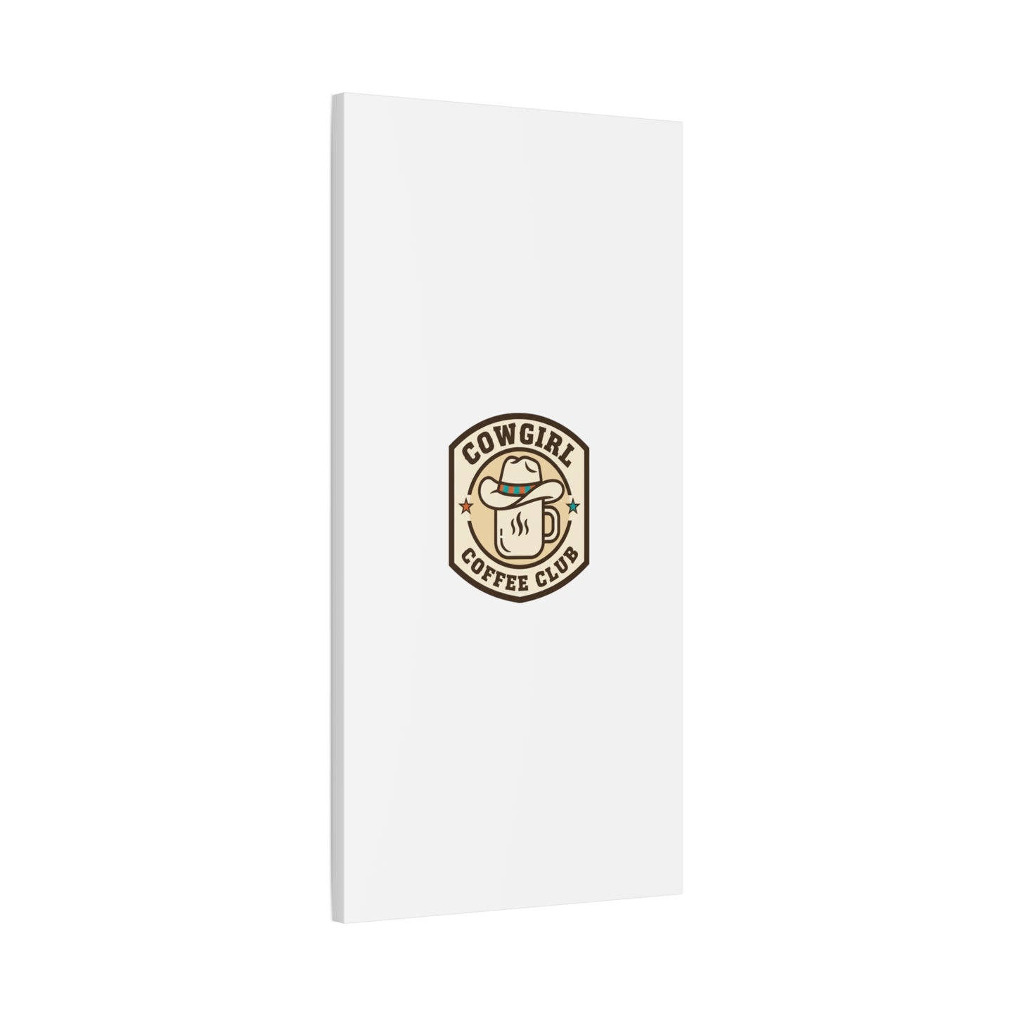 Cowgirl Coffee Club Canvas | Western Badge Typography, Rustic Emblem