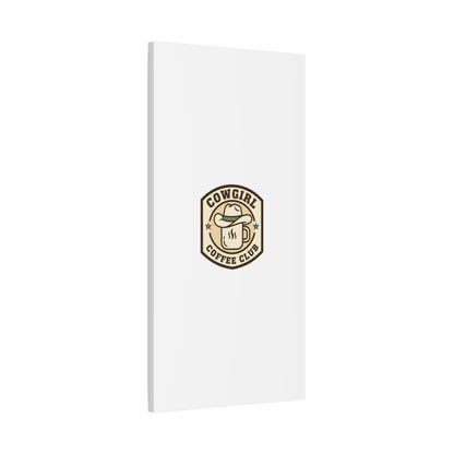 Cowgirl Coffee Club Canvas | Western Badge Typography, Rustic Emblem