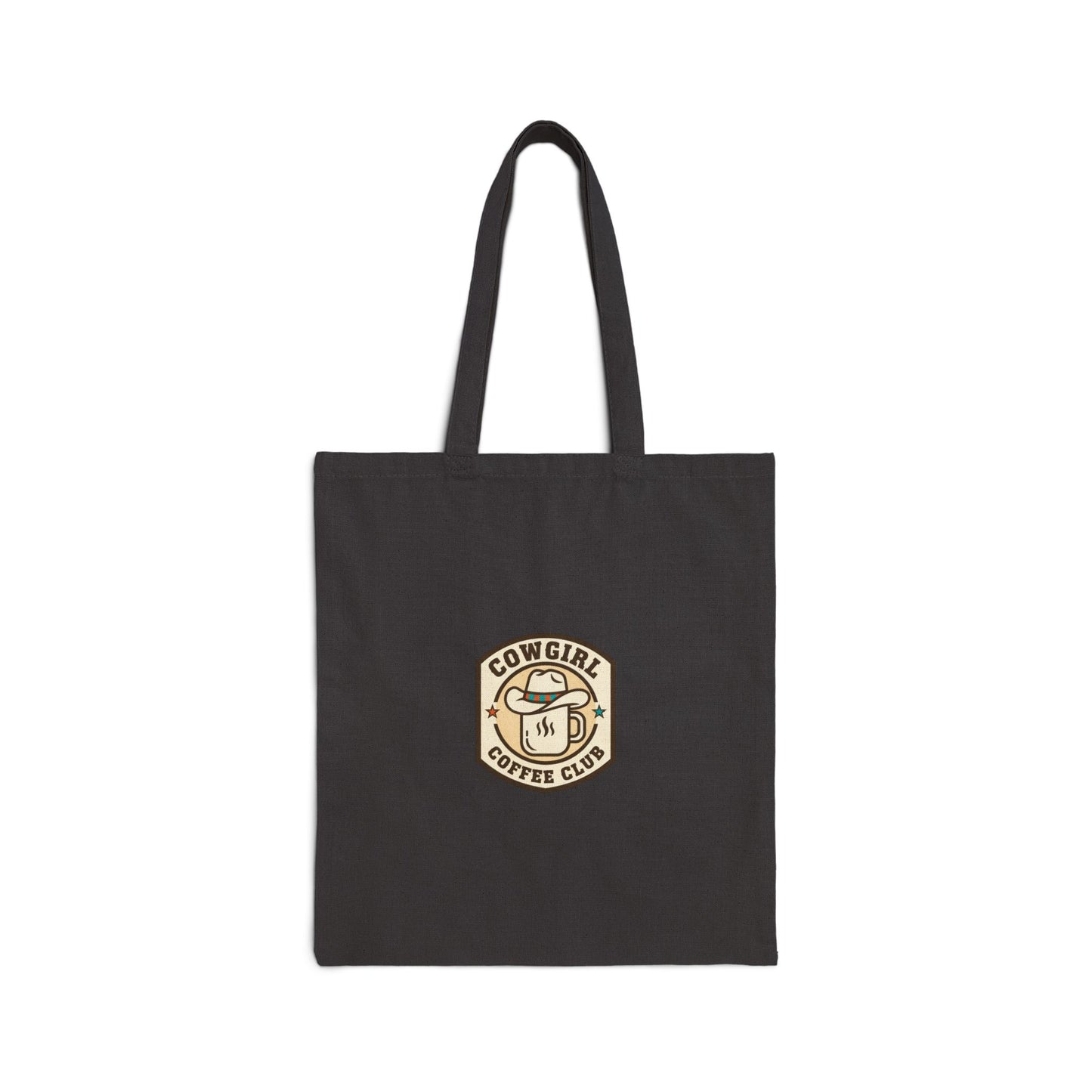 Cowgirl Coffee Club Tote | Western Badge Typography, Rustic Collegiate Emblem