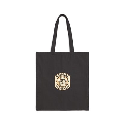 Cowgirl Coffee Club Tote | Western Badge Typography, Rustic Collegiate Emblem
