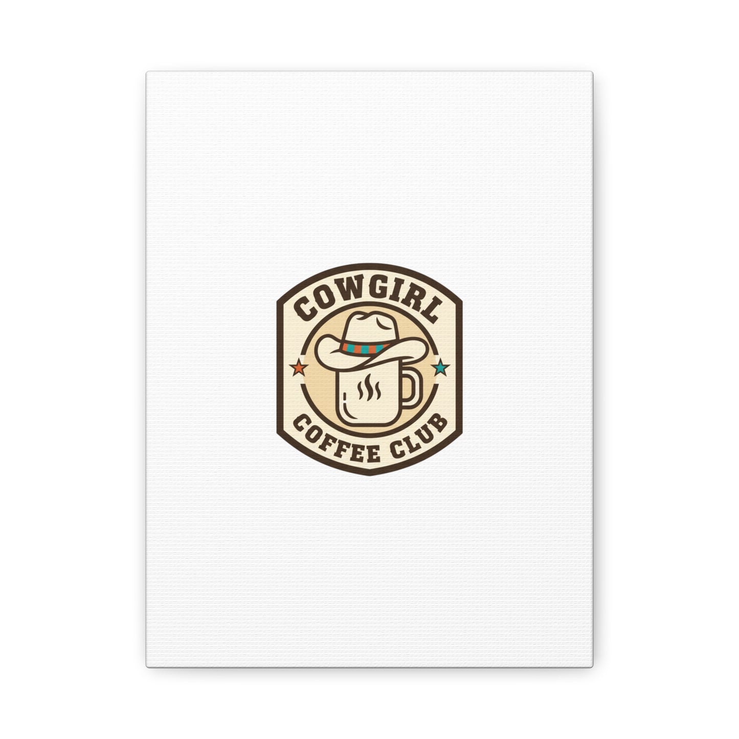 Cowgirl Coffee Club Canvas | Western Badge Typography, Rustic Emblem