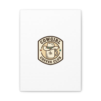 Cowgirl Coffee Club Canvas | Western Badge Typography, Rustic Emblem