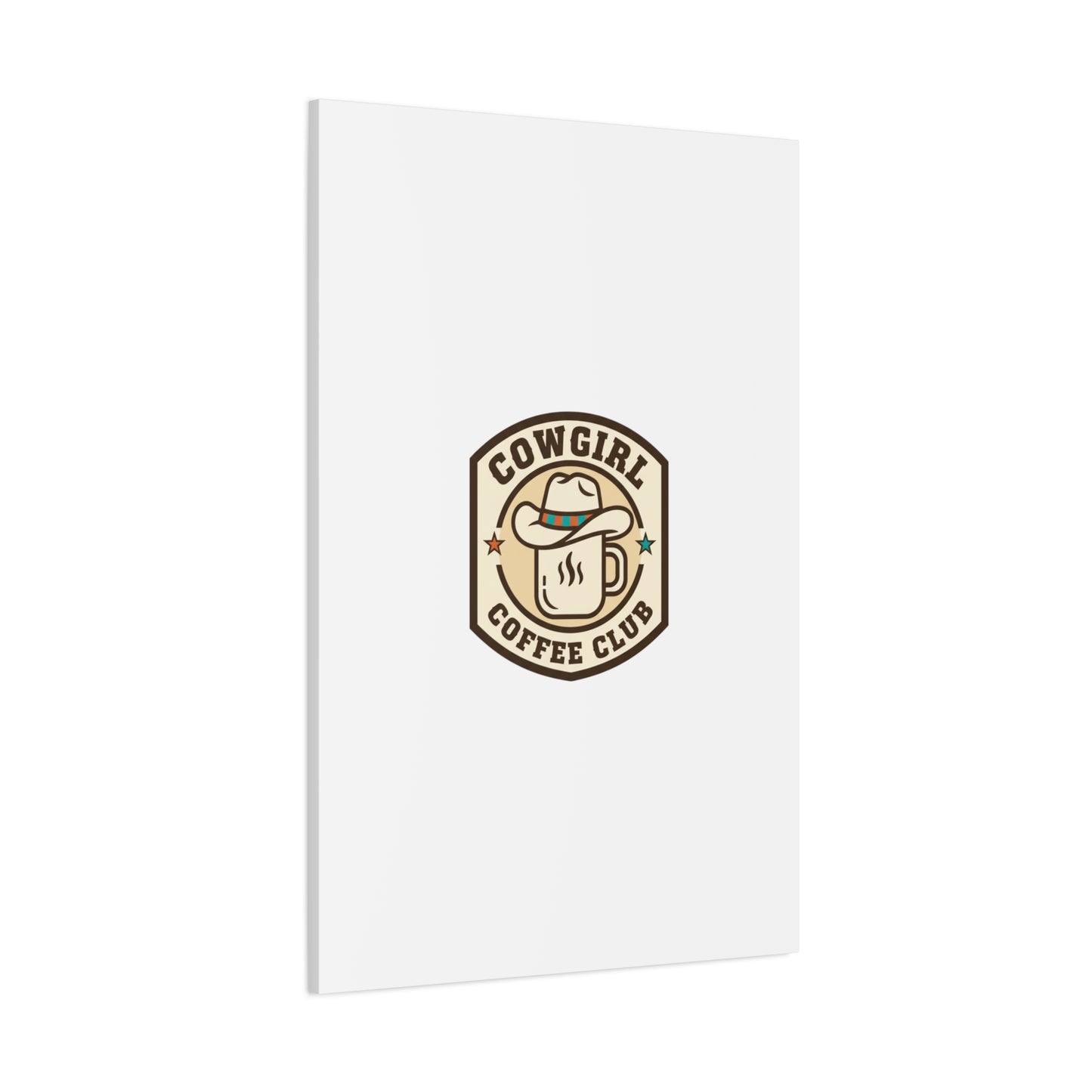 Cowgirl Coffee Club Canvas | Western Badge Typography, Rustic Emblem