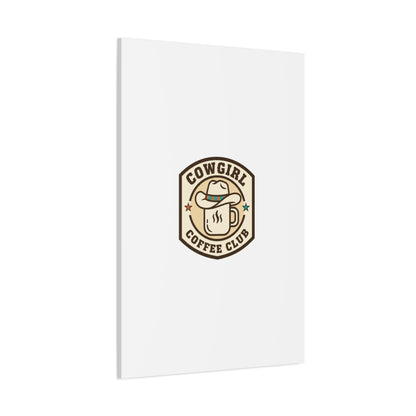 Cowgirl Coffee Club Canvas | Western Badge Typography, Rustic Emblem