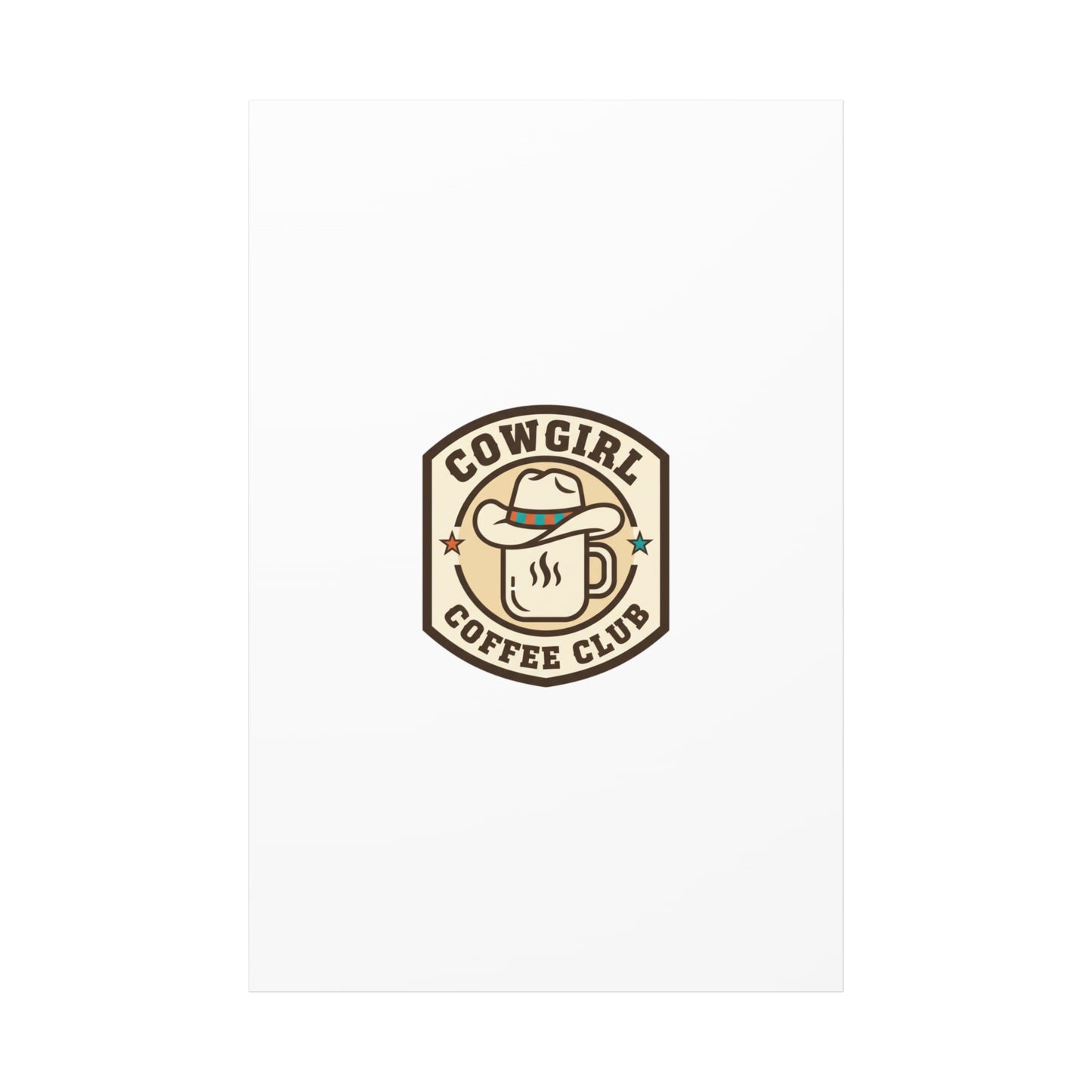 Cowgirl Coffee Club Canvas | Western Badge Typography, Rustic Emblem