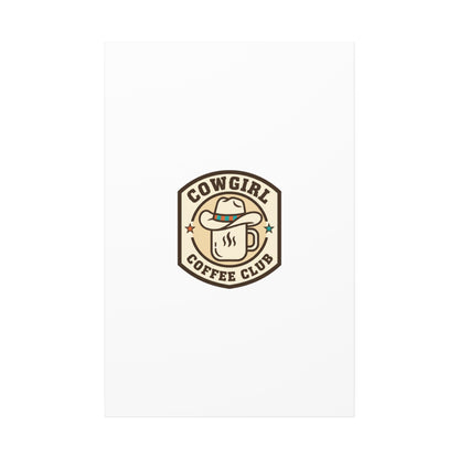 Cowgirl Coffee Club Canvas | Western Badge Typography, Rustic Emblem
