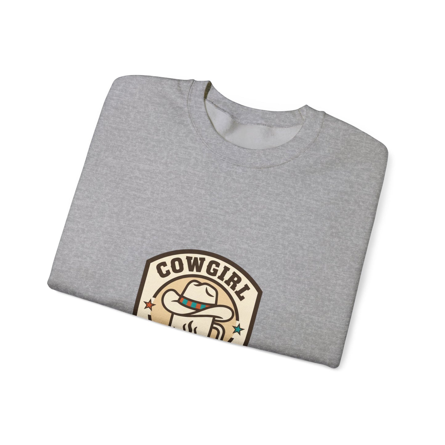Cowgirl Coffee Club Sweatshirt | Western Badge Typography, Rustic Collegiate Emblem