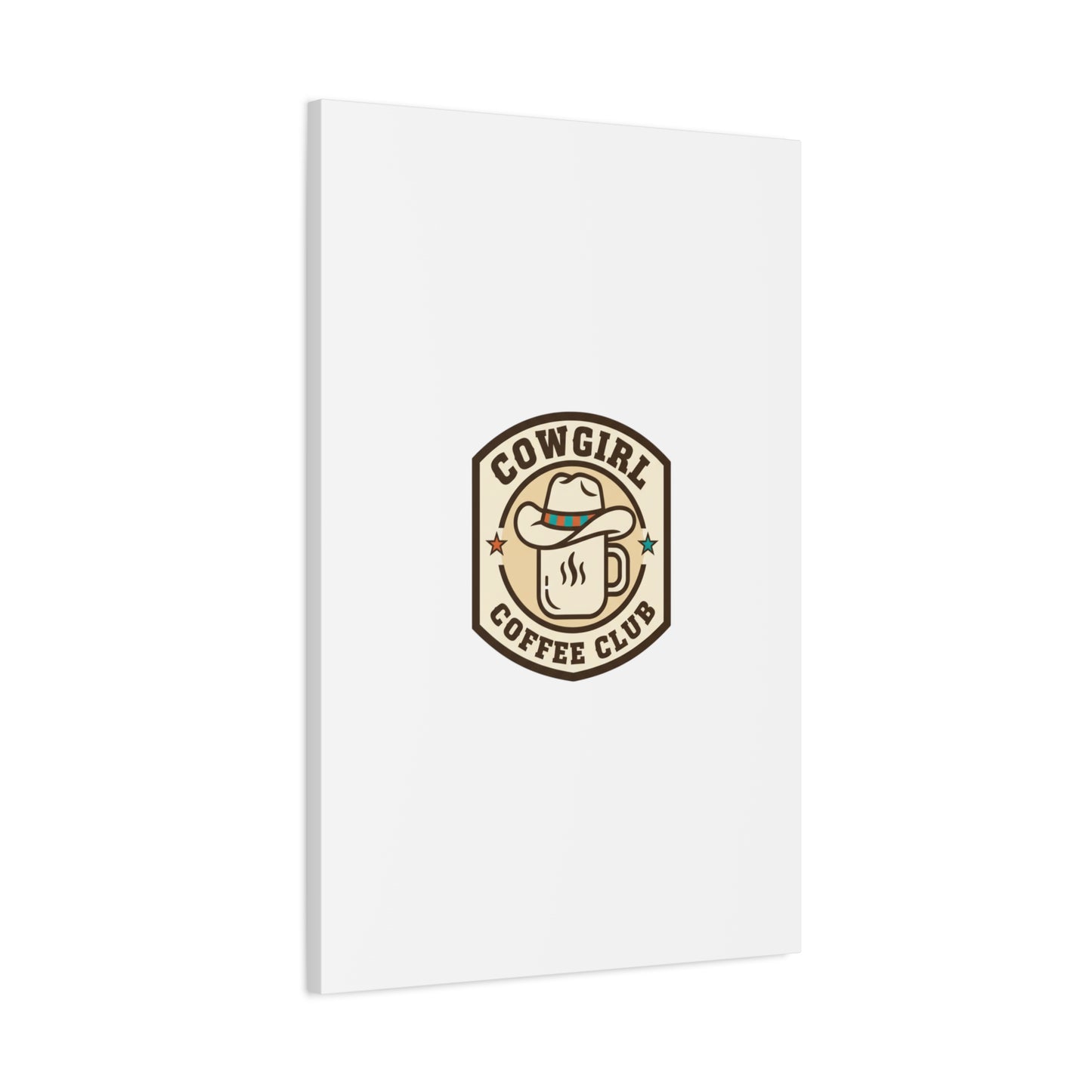 Cowgirl Coffee Club Canvas | Western Badge Typography, Rustic Emblem
