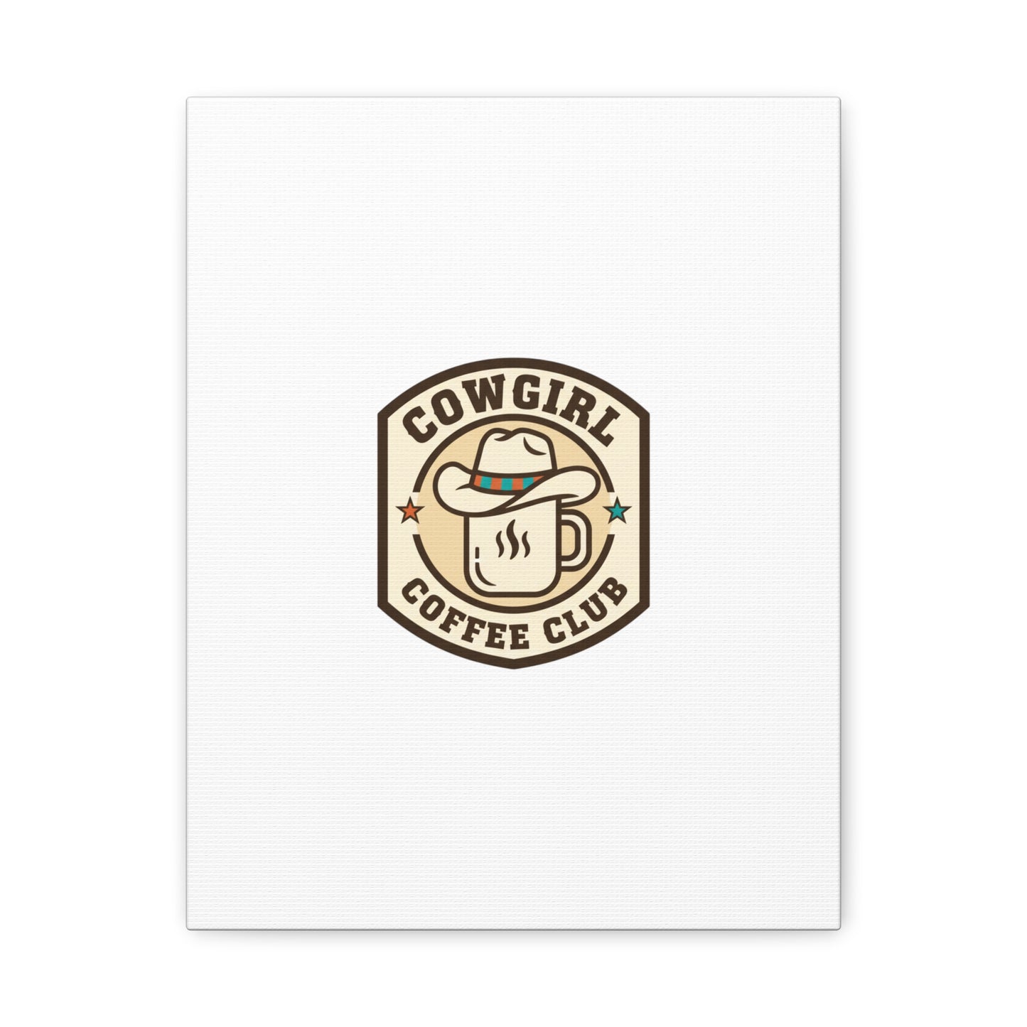 Cowgirl Coffee Club Canvas | Western Badge Typography, Rustic Emblem
