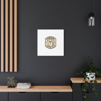 Cowgirl Coffee Club Canvas | Western Badge Typography, Rustic Emblem