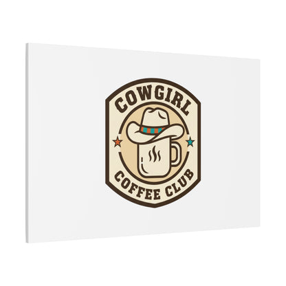 Cowgirl Coffee Club Canvas | Western Badge Typography, Rustic Emblem