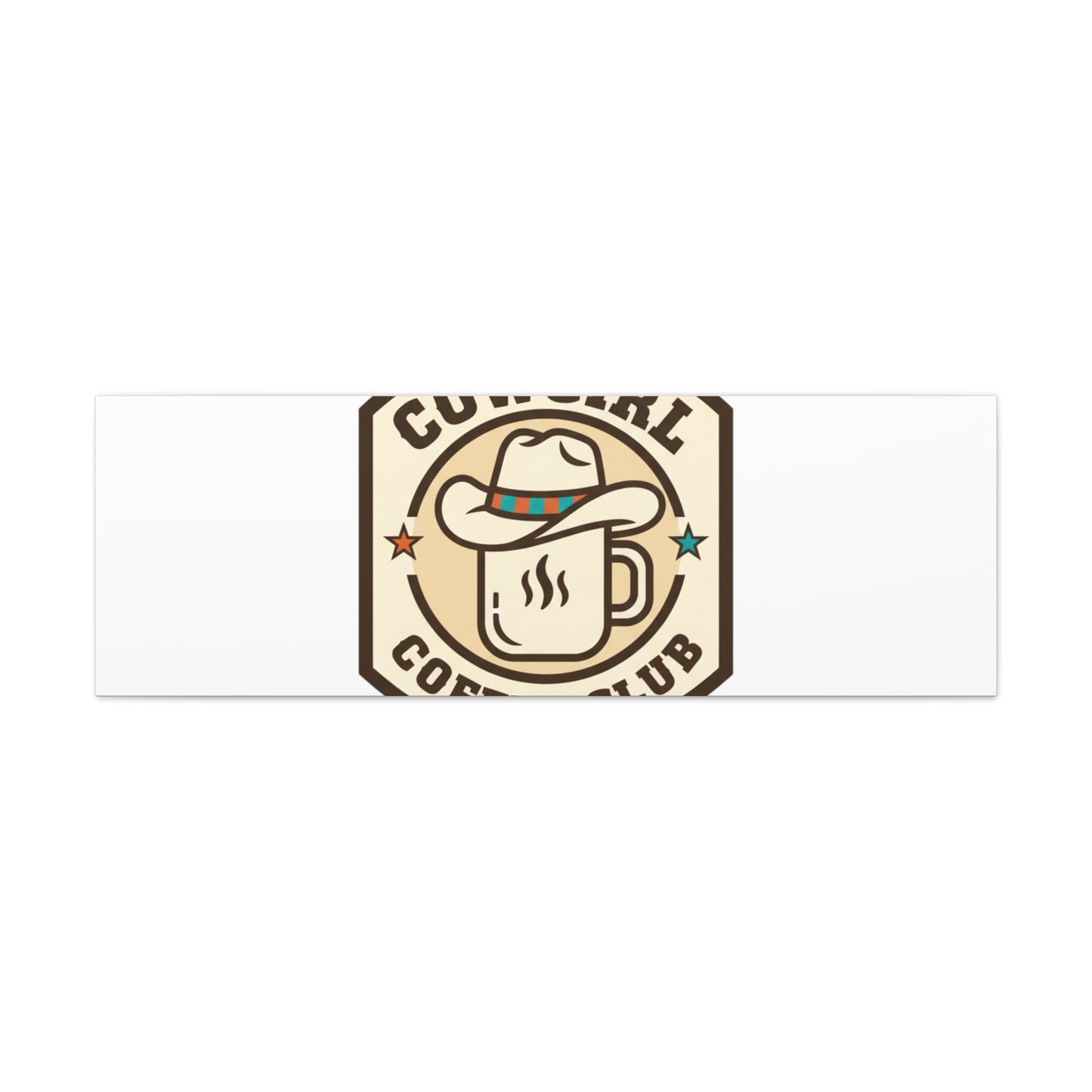 Cowgirl Coffee Club Canvas | Western Badge Typography, Rustic Emblem