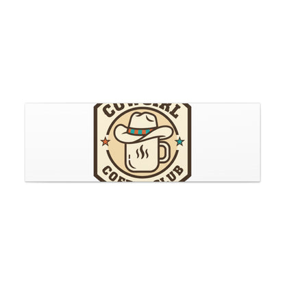 Cowgirl Coffee Club Canvas | Western Badge Typography, Rustic Emblem