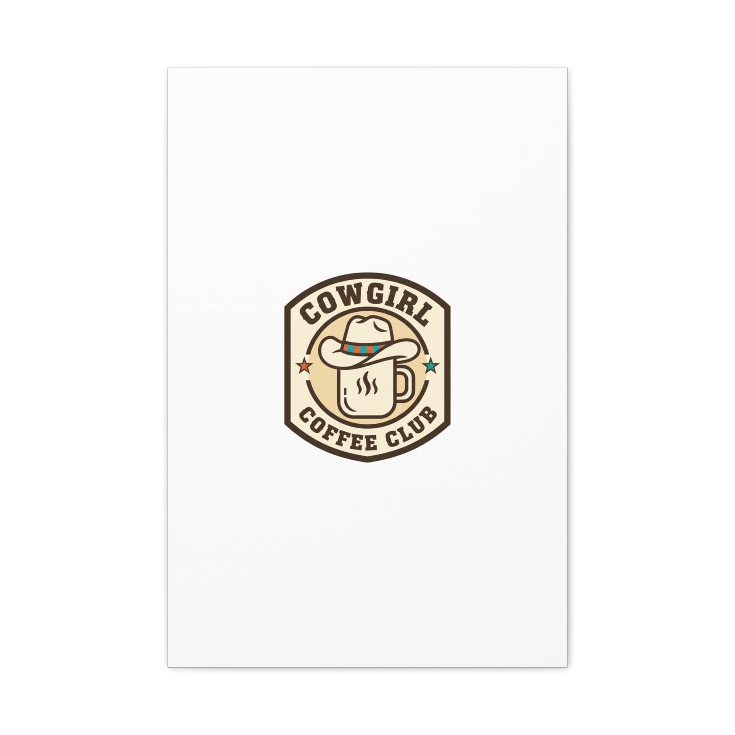 Cowgirl Coffee Club Canvas | Western Badge Typography, Rustic Emblem