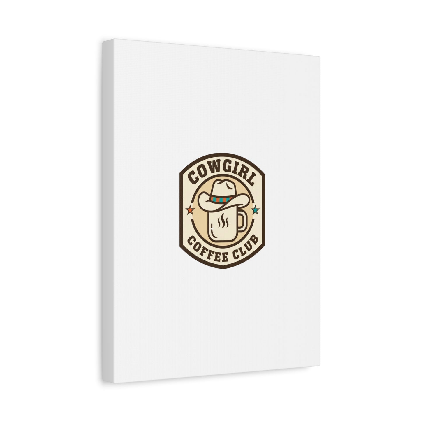Cowgirl Coffee Club Canvas | Western Badge Typography, Rustic Emblem