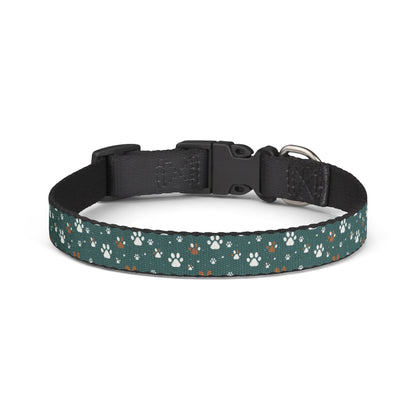 Pet Collar — Teal Paw Print Clip-On Collar