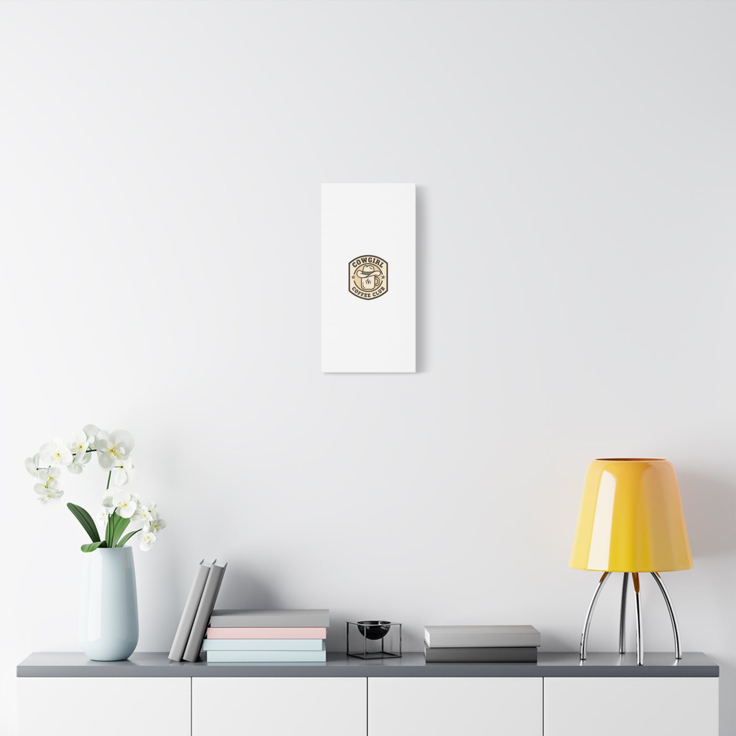 Cowgirl Coffee Club Canvas | Western Badge Typography, Rustic Emblem