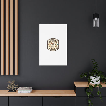 Cowgirl Coffee Club Canvas | Western Badge Typography, Rustic Emblem