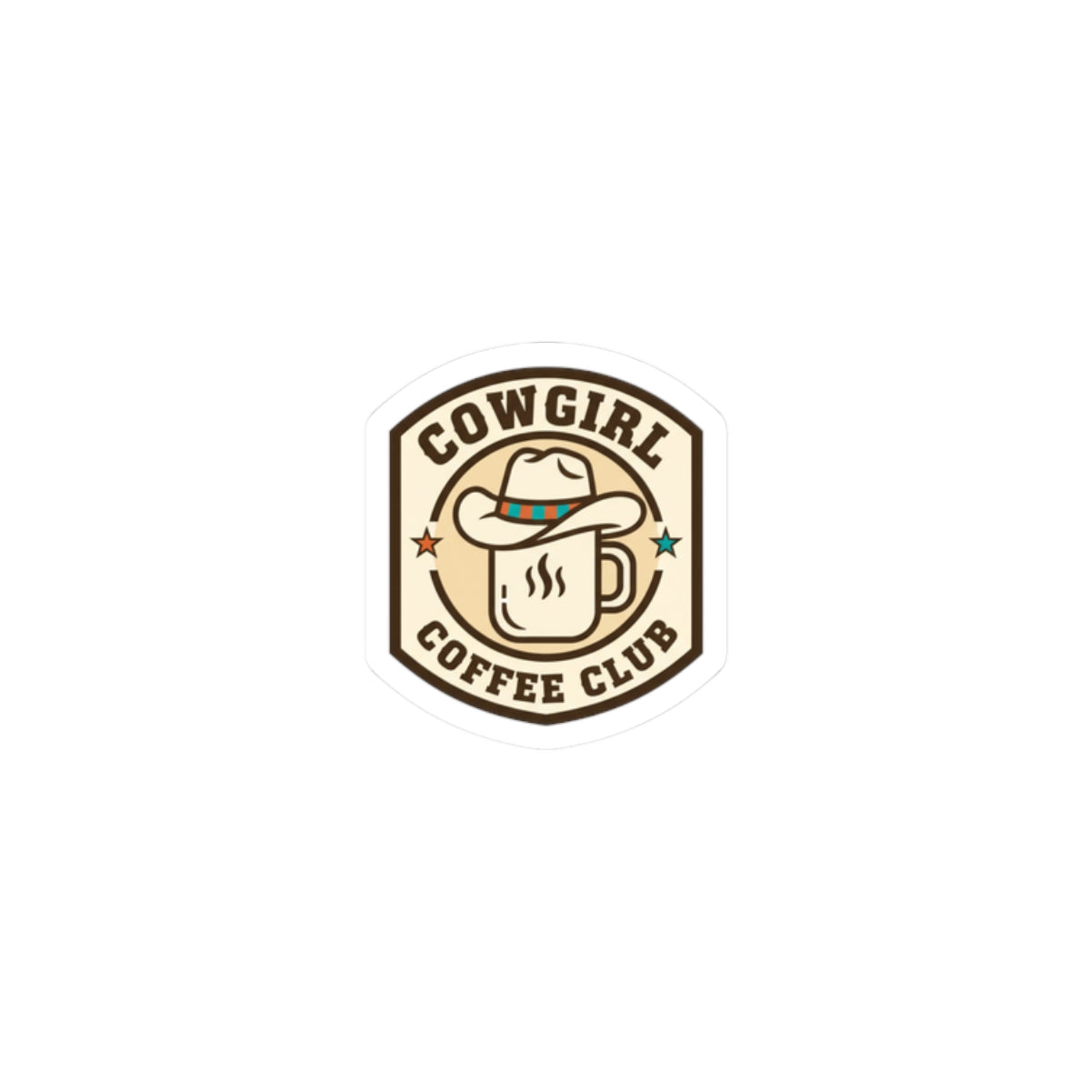 Cowgirl Coffee Club Kiss-Cut Stickers | Western Badge Typography