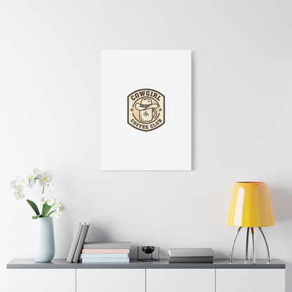 Cowgirl Coffee Club Canvas | Western Badge Typography, Rustic Emblem