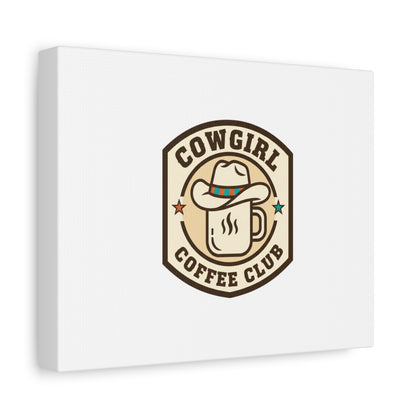 Cowgirl Coffee Club Canvas | Western Badge Typography, Rustic Emblem
