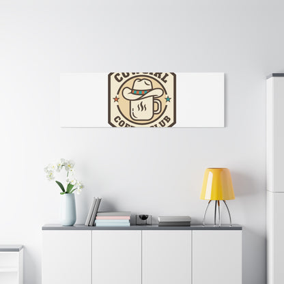 Cowgirl Coffee Club Canvas | Western Badge Typography, Rustic Emblem