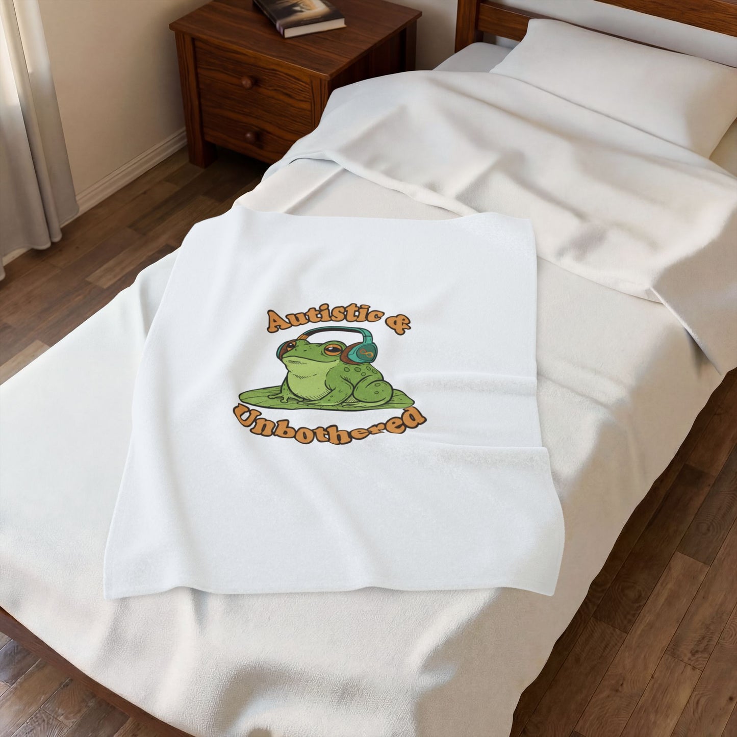 Autistic & Unbothered Frog Blanket | autism meme, neurodiversity pride