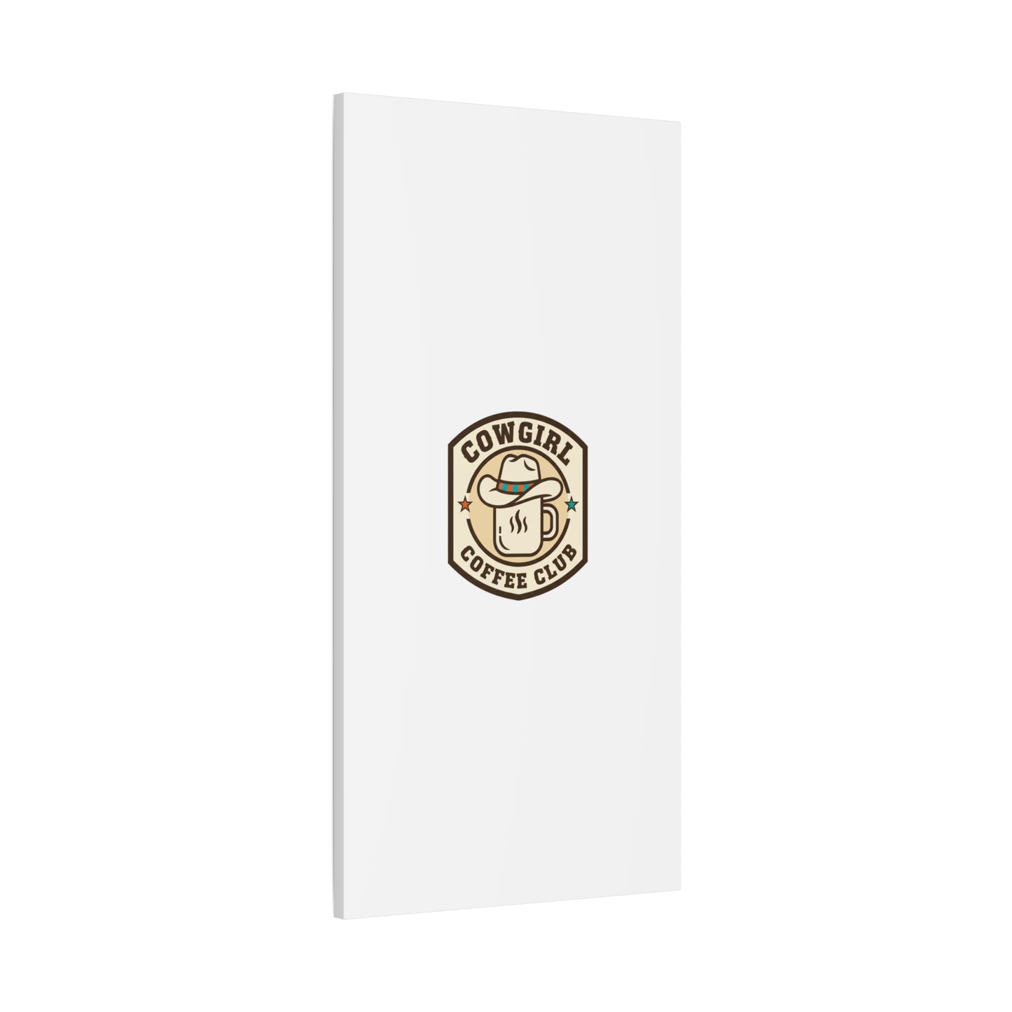 Cowgirl Coffee Club Canvas | Western Badge Typography, Rustic Emblem